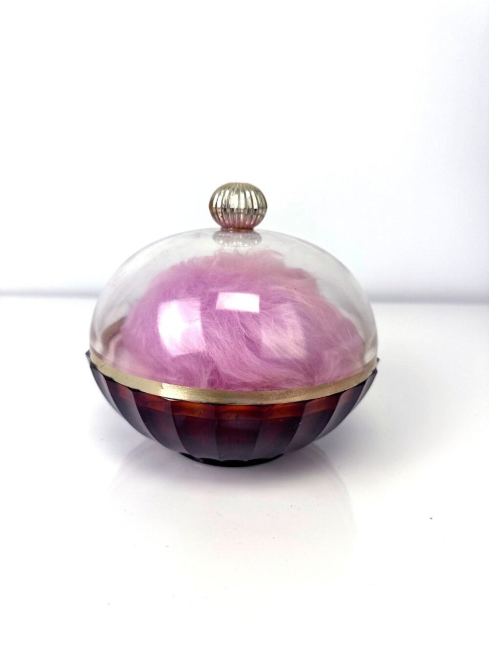 VTG REVLON 'Intimate' Perfumed Bath Powder Lavender Amber Gold Lidded Jar 6.7 oz